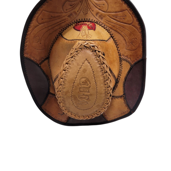 Havana Club Handmade Genuine Colorblock Leather Women\'s Hat main image 4